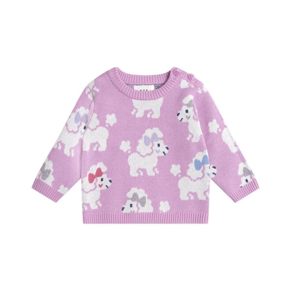 Huxbaby Girls  Poodle Knit Pullover, Pink